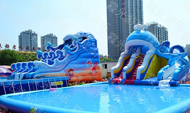 充气滑梯泳池